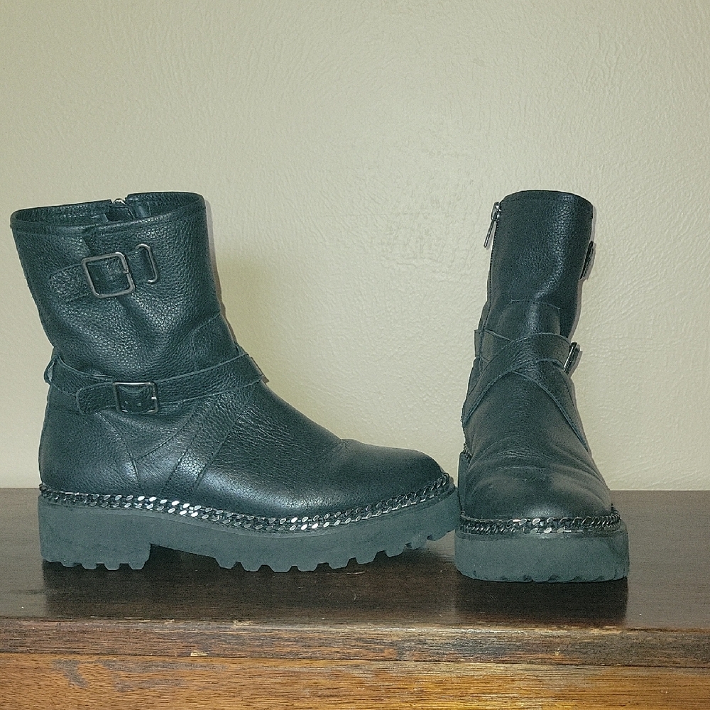 Vince Camuto Black Leather Ankle Boots